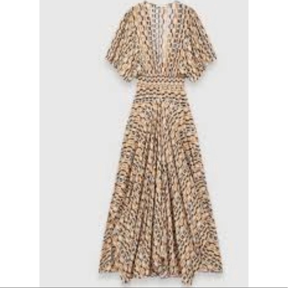 NWT MAJE BLUE SKY RETRO/BOHO FLARE MAXI DRESS IN SIZE 8 US OR 40 EURO - Picture 6 of 8